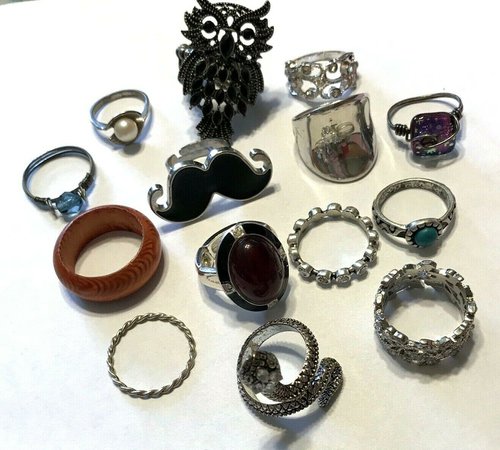Ring Collection Lot 14 pcs gaudy statement boho mod costume jewelry #dc2 | eBay