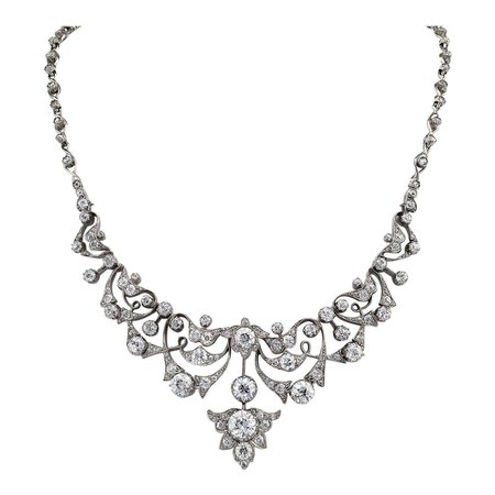 Victorian Diamond Silver Gold Necklace For Sale at 1stDibs | victorian necklace, diamond silver necklace, victorian necklaces