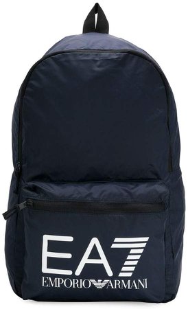 Ea7 printed logo backpack