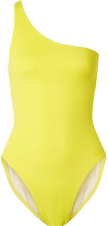 Mio One-shoulder Neon Swimsuit - Yellow
