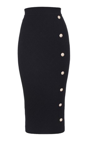 Balmain - Button Detail Midi Skirt