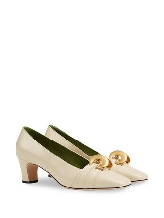 Gucci Leather mid-heel pump with half moon GG $890 - Buy SS19 Online - Fast Global Delivery, Price