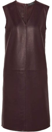Gwen Leather Dress - Burgundy