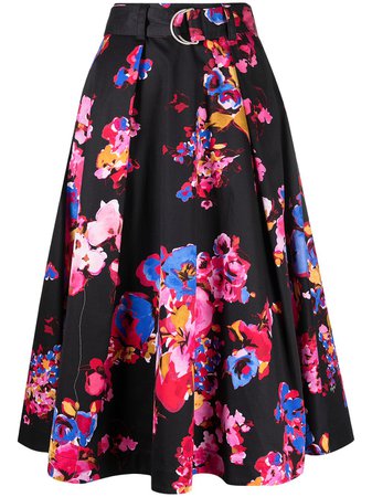 MSGM floral-print A-line skirt