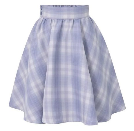 purple plaid skirt