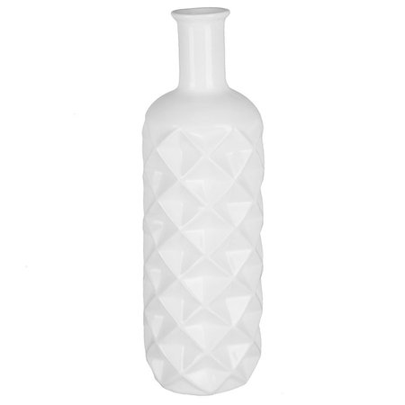 Deko-Vase in Flaschenform, Wabenoptik, 10,5 x 34 x 10,5 cm, weiß | TEDi-Shop