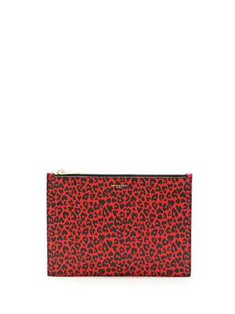 Saint Laurent leopard-print clutch bag - FARFETCH