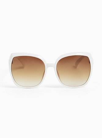 Plus Size - White Oversize Square Sunglasses - Torrid