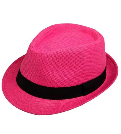 hot pink fedora style hat