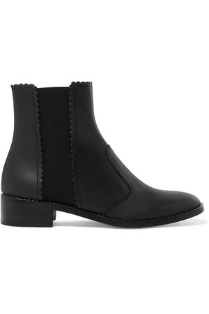 See By Chloé | Scalloped leather Chelsea boots | NET-A-PORTER.COM