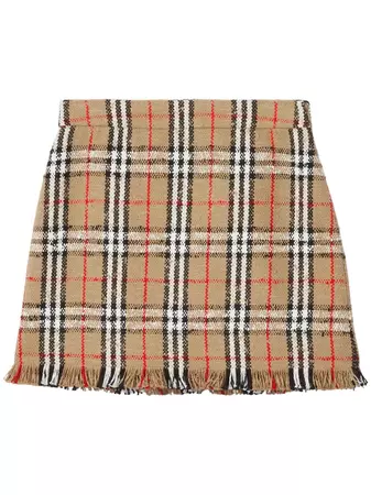 Burberry Vintage Check Bouclé Mini Skirt - Farfetch