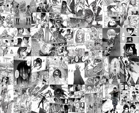 attack on titan manga collage