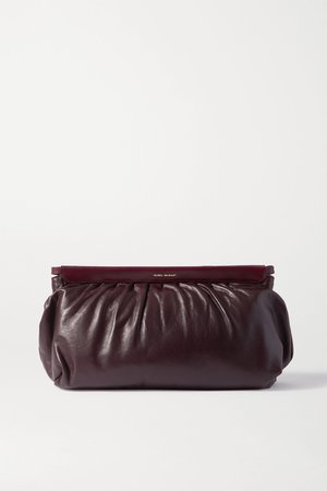 Burgundy Luz studded leather clutch | Isabel Marant | NET-A-PORTER