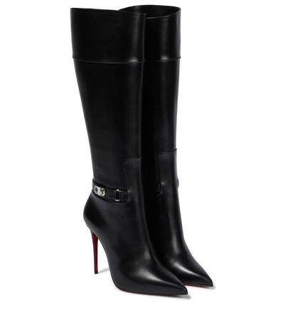 Christian Louboutin - Leather knee-high boots | Mytheresa