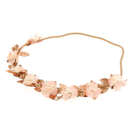 Mini Rose Gold Flower Headwrap | Claire's US
