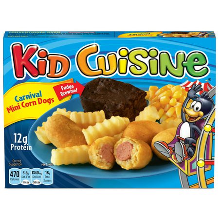 Kid Cuisine Carnival Mini Corn Dogs Frozen Meal With French Fries, Corn & Fudge Brownie, 8.8 oz. - Walmart.com