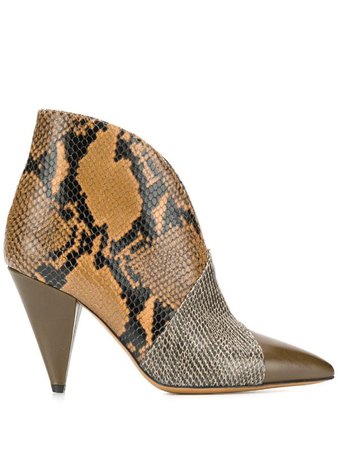 Shop brown Isabel Marant snakeskin-pattern boots with Afterpay - Farfetch Australia