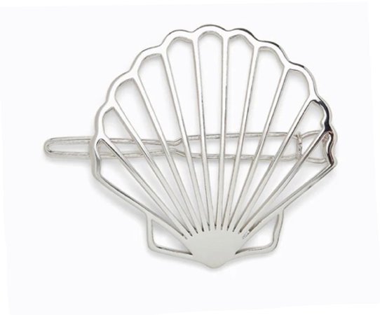 silver seashell hair clip