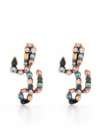 Lanvin embellished-logo Earrings - Farfetch