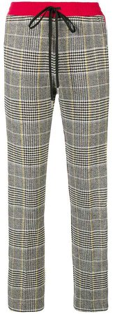 fitted plaid trousers