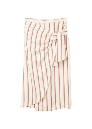 MANGO Striped bow skirt