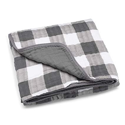Amazon.com: Parker Baby Muslin Blanket - 100% Soft Cotton Baby Quilt and Kids Blanket - Unisex, Gender Neutral - Gray Buffalo: Home & Kitchen