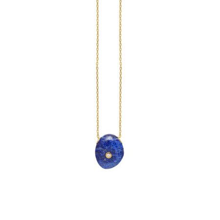 Curio Diamond Mini Pebble Necklace Lapis Lazuli | Lola Rose London | Wolf & Badger