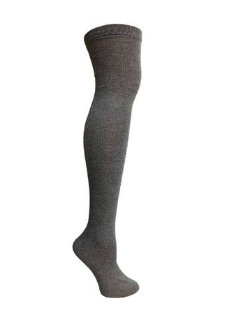 dark grey thigh high sock