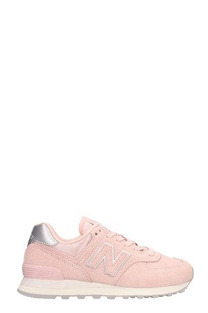 New Balance Pink Suede And Fabric 574 Sneakers