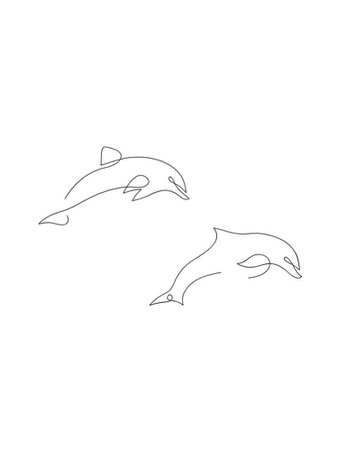 Dolphin Line Art Drawing (DAY)