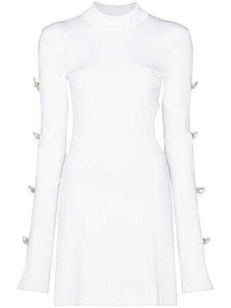 MACH & MACH Crystal Bows cut-out mini-dress - Farfetch