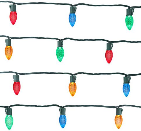 Amazon.com : VanRayal C7 Outdoor Christmas Lights Multicolor, 13Ft 25 Count Roofline String Lights for Indoor Outdoor Holiday Decoration, Green Wire, UL Listed, 82 Sets CONNECTABLE : Garden & Outdoor