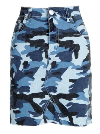 Blue Camouflage Skirt