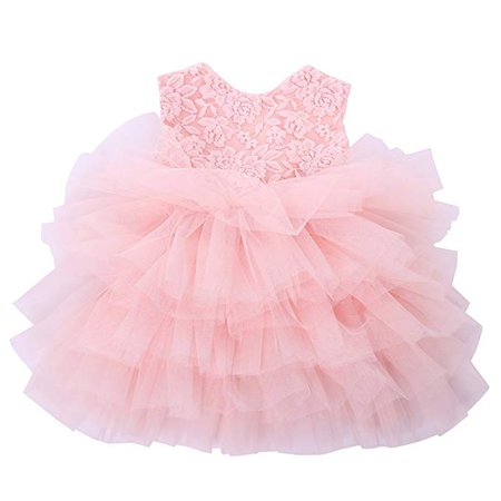 Amazon.com: Cilucu Baby Girls Dress Toddler Kids Party Dress Tutu Pageant Lace Dresses Gown for Flower Girl Baby Birthday Pink Peach 2T-3T: Clothing