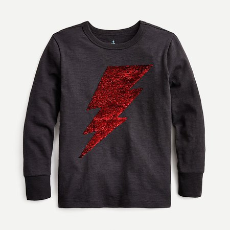 J.Crew: Kids' Long-sleeve Lightning Bolt T-shirt With Flip Sequins