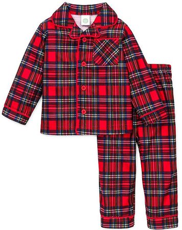 Amazon.com: Boys Christmas Pajamas Infant or Toddler Plaid (5) Red: Clothing