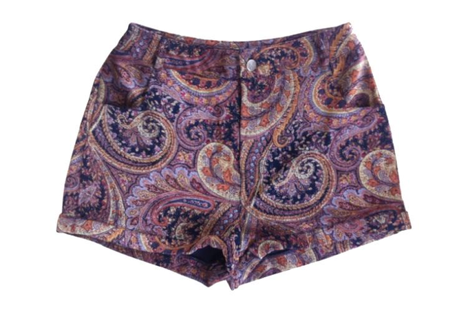 purple hippie shorts
