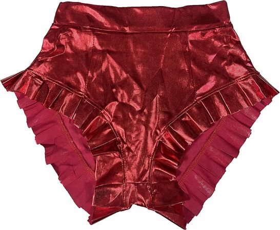 qfmqkpi Women Sexy Shorts High Waisted Shiny Metallic Booty Shorts 90s Ruffle Trim Night Club Hot Pants at Amazon Women’s Clothing store