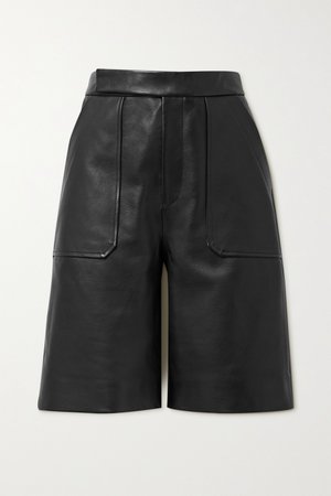 Black Theresa leather shorts | Khaite | NET-A-PORTER