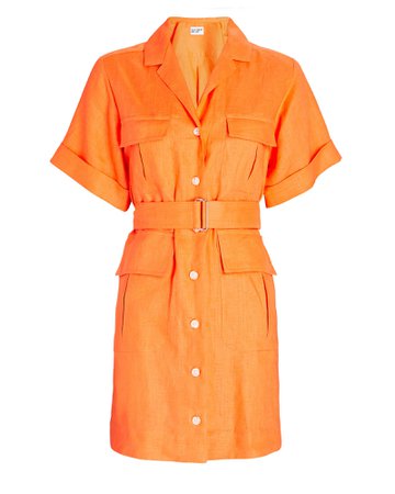 Matthew Bruch Safari Linen Mini Shirt Dress | INTERMIX®