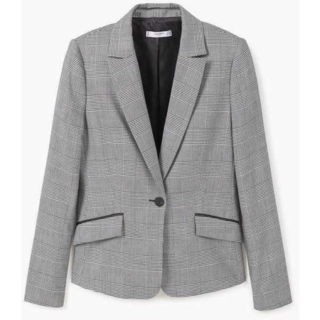 MANGO Micro Houndstooth Suit Blazer ($100)