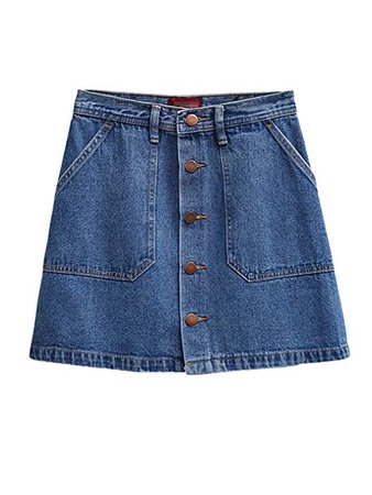 PERSUN Women's Faux Suedette Button Closure Plain A-Line Mini Skirt at Amazon Women’s Clothing store: