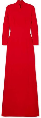 Gabrielle Wool-crepe Gown - Red