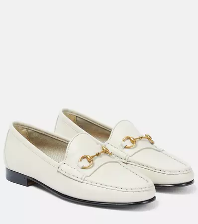 1953 Horsebit Leather Loafers in White - Gucci | Mytheresa