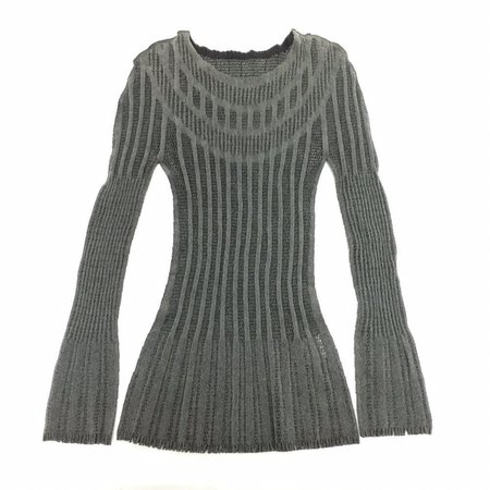 issey miyake apoch pleated mesh cut and sew long sleeve top