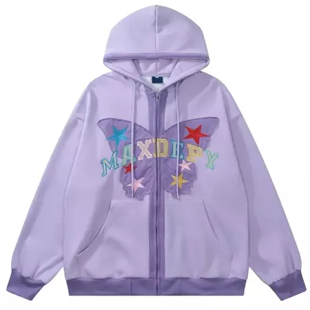 Butterfly Embroidery Zip Up Hoodie | BOOGZEL CLOTHING – Boogzel Clothing