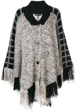 knitted fringe cape