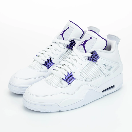 Jordans 4 white w purple