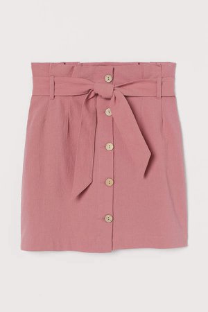 Creped Paper-bag Skirt - Pink
