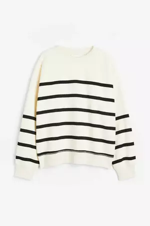 Sweatshirt - White/Striped - Ladies | H&M MY